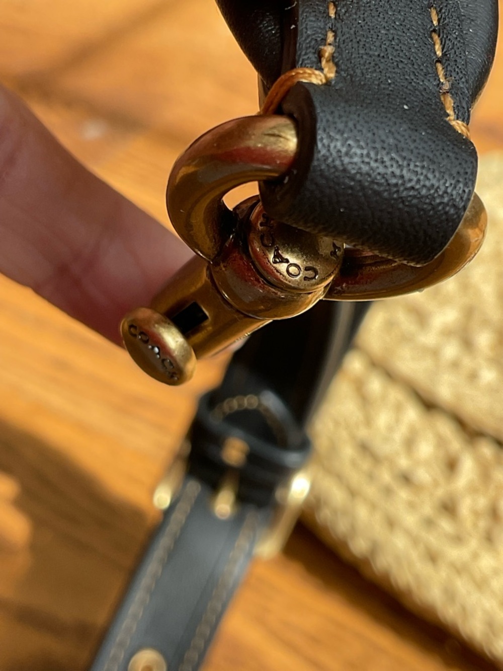 Coach soft Tabby 2022 summer straw raffia crochet purse leather straps like new - Picture 14 of 16